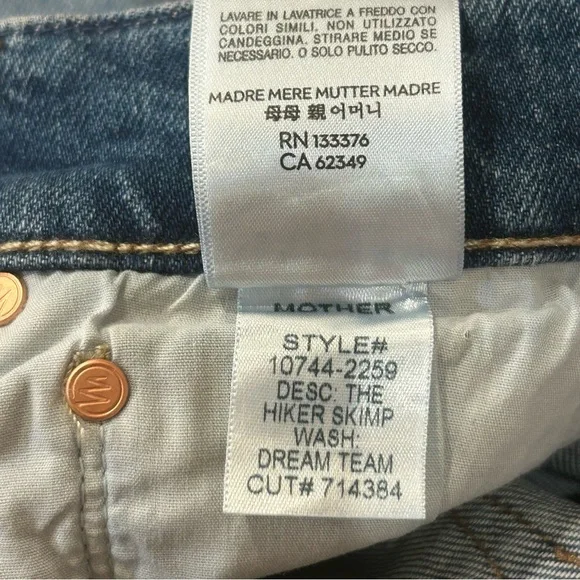 NWT Mother Superior The Hiker Skimp Jeans in Dream Team Wash - Women’s Size 24 - Picture 5 of 12